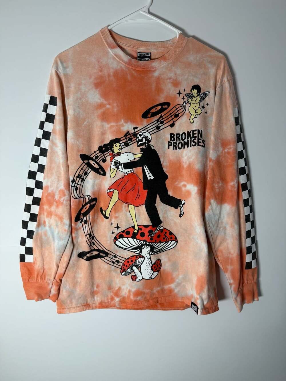 Broken Promises Last Dance Tie Dye Long Sleeve Size M Orange